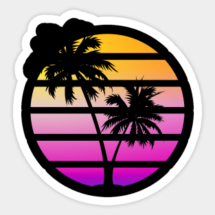 Retrowave Sunset Sticker
